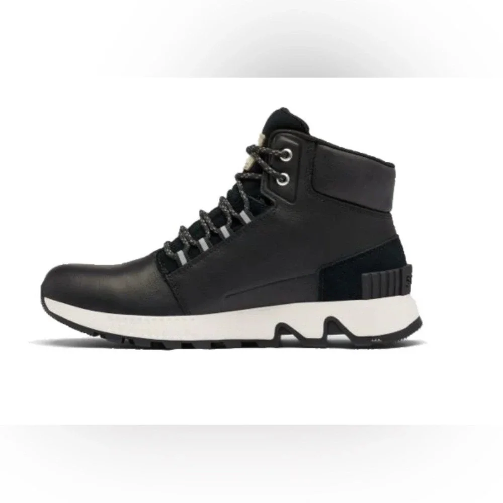 SOREL MAC HILL MID LEATHER WATERPROOF BLACK MEN'S SNEAKER SIZE 9 NWOT